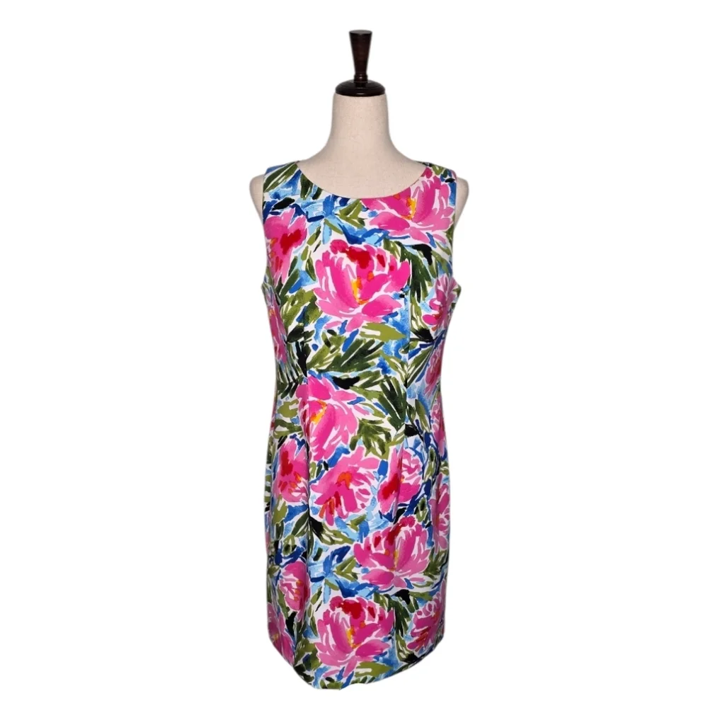 AGB Vibrant Floral Sleeveless Shift Dress Size 12 NWOT - Picture 2 of 11